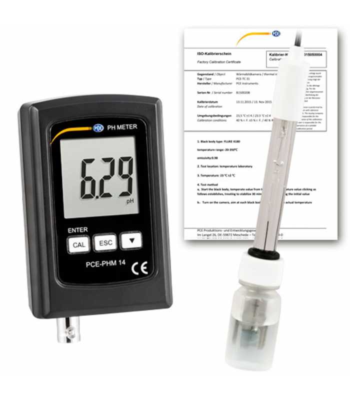 PCE Instruments PCE-PHM 14 [PCE-PHM 14-ICA] pH Meter w/ ISO Calibration Certificate